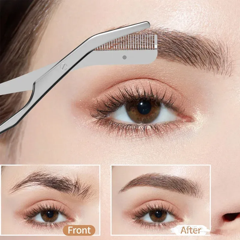 Ciseaux à sourcils avec peigne intégré