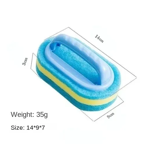 Brosse de nettoyage avec manche et éponge épaisse pour la vaisselle, la salle de bain et la cuisine 7