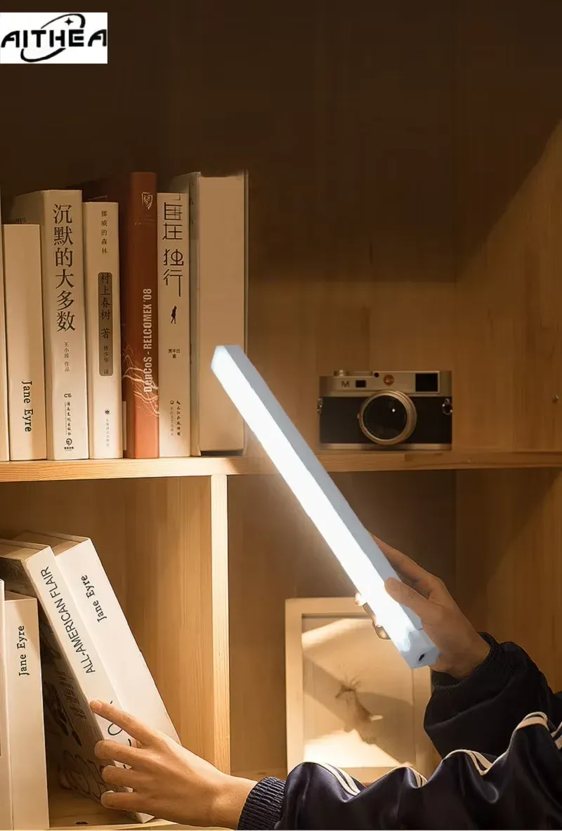 Lampes LED rechargeables USB à détecteur de mouvement PIR AITHEA, veilleuse portable à intensité réglable pour armoire et chambre 4