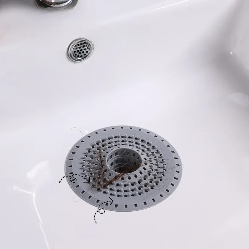 Filtre d'évier de cuisine, filtre de sol de douche domestique, filtre de vidange en silicone, passoire d'évier, collecteur de cheveux pour accessoires de salle de bain 5