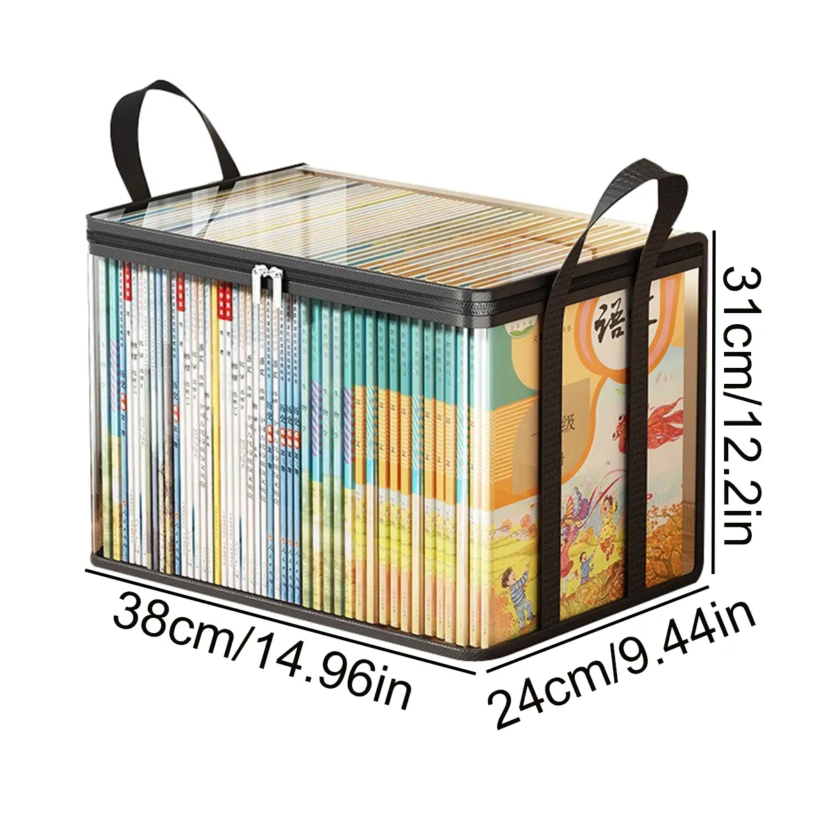 Boîte de rangement pliable et imperméable en PVC pour livres, grande capacité et portable 2