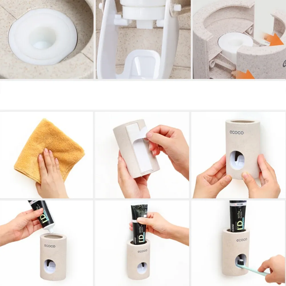 Distributeur de dentifrice dans un intérieur de salle de bain