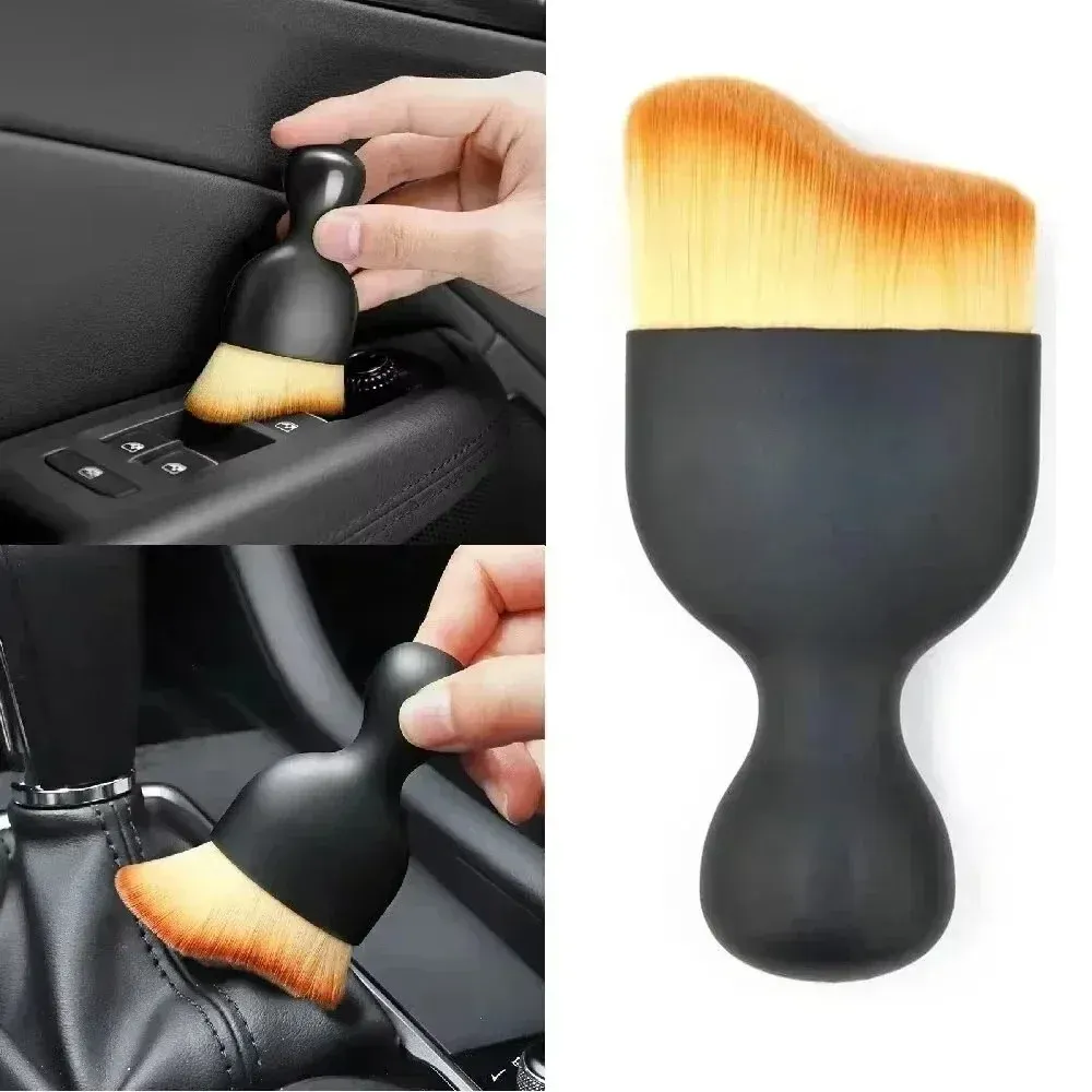Brosse de nettoyage intérieur de voiture, brosse à grille de climatisation et d'évent en microfibre douce, outil de détail pour crevasses 5