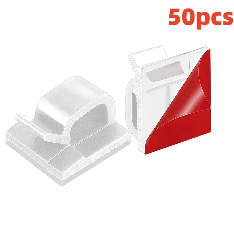 10/50 pièces Clips de gestion des câbles, guides de câbles autocollants, organisateur de fils, fixations et supports de cordon pour rangement 9