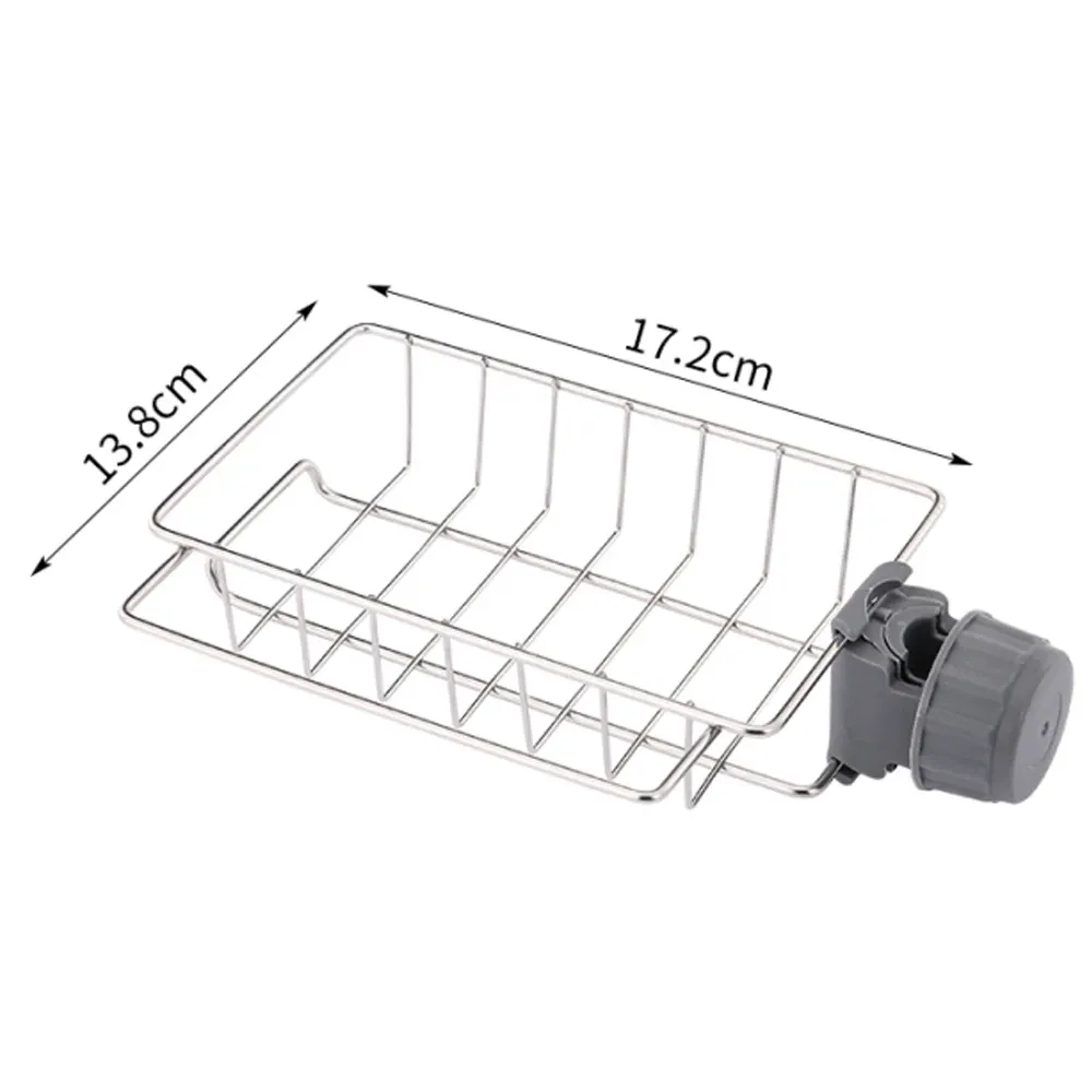 Égouttoir d'évier de cuisine avec range-éponge, porte-robinet flexible et porte-savon 8