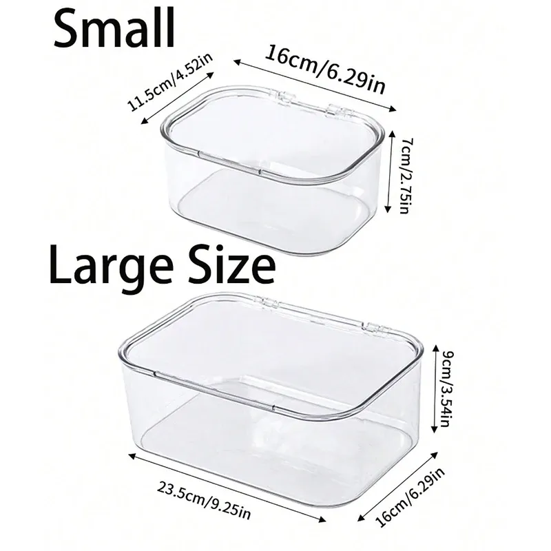 Boîte de rangement pour bijoux, 1 pièce, boîte transparente à couvercle rabattable anti-poussière, adaptée aux pinces à cheveux, élastiques et organisateur de bureau 2