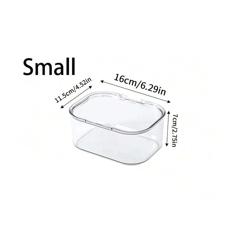Boîte de rangement pour bijoux, 1 pièce, boîte transparente à couvercle rabattable anti-poussière, adaptée aux pinces à cheveux, élastiques et organisateur de bureau 7