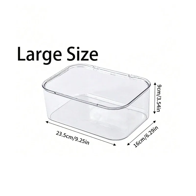 Boîte de rangement pour bijoux, 1 pièce, boîte transparente à couvercle rabattable anti-poussière, adaptée aux pinces à cheveux, élastiques et organisateur de bureau 8