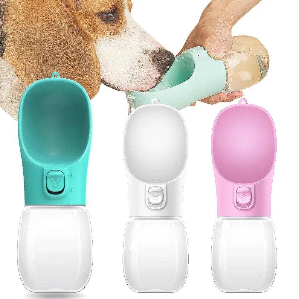 Gourde portable pour chien, pour petits et grands chiens et chats, pour l'extérieur, étanche, avec gamelle intégrée, pour Chihuahua et Bouledogue français - Image 1