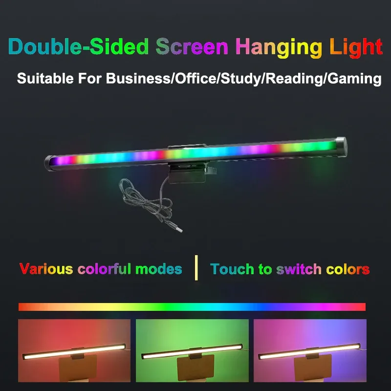 Barre lumineuse RGB LED pour écran d'ordinateur, éclairage d'ambiance à intensité variable 5