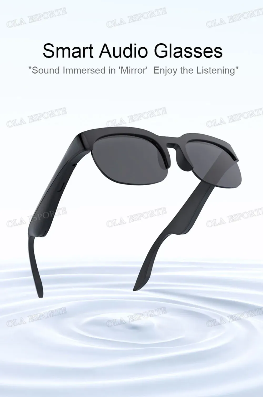 Lunettes de soleil intelligentes Bluetooth 5.3