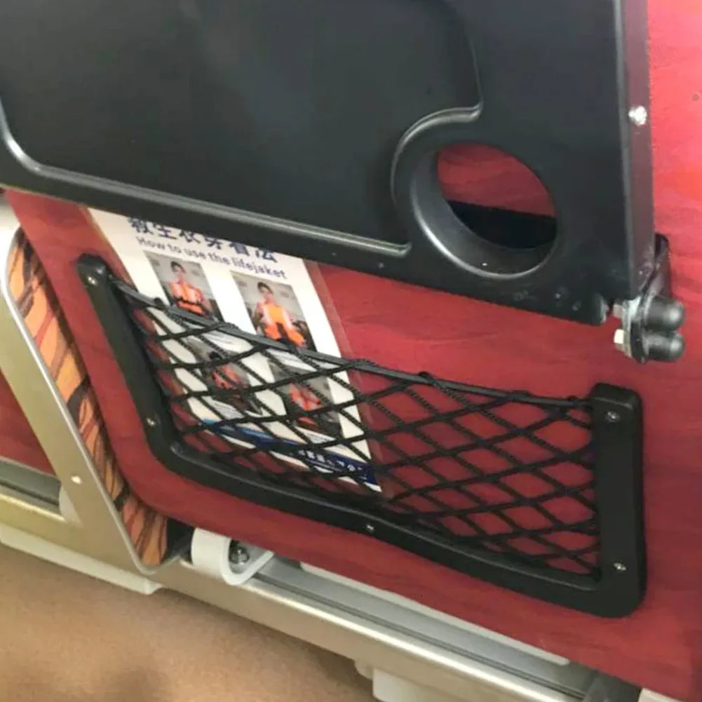 Filet de porte de voiture 36 x 18 cm, lot de 1 à 3 pièces, filet de rangement pour panneau de siège de bus, organisateur de dossier arrière, support de téléphone en maille, sac de rangement, poche pour clés et portefeuille 4