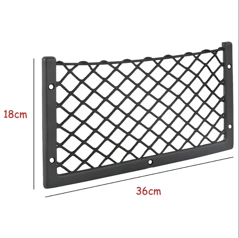 Filet de porte de voiture 36 x 18 cm, lot de 1 à 3 pièces, filet de rangement pour panneau de siège de bus, organisateur de dossier arrière, support de téléphone en maille, sac de rangement, poche pour clés et portefeuille 8