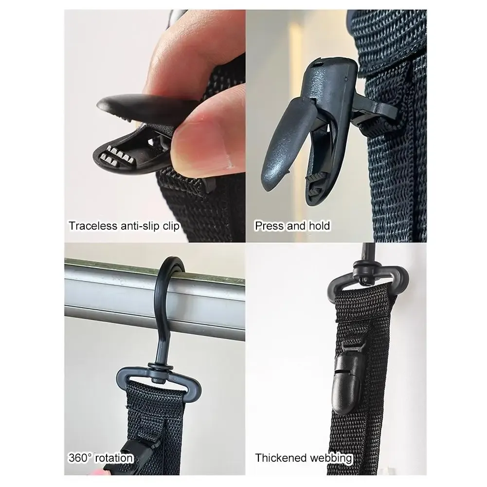 Porte-chapeaux suspendu pour armoire avec pinces de rangement, organisateur et présentoir pour casquettes de baseball, pour porte de placard et chambre 6