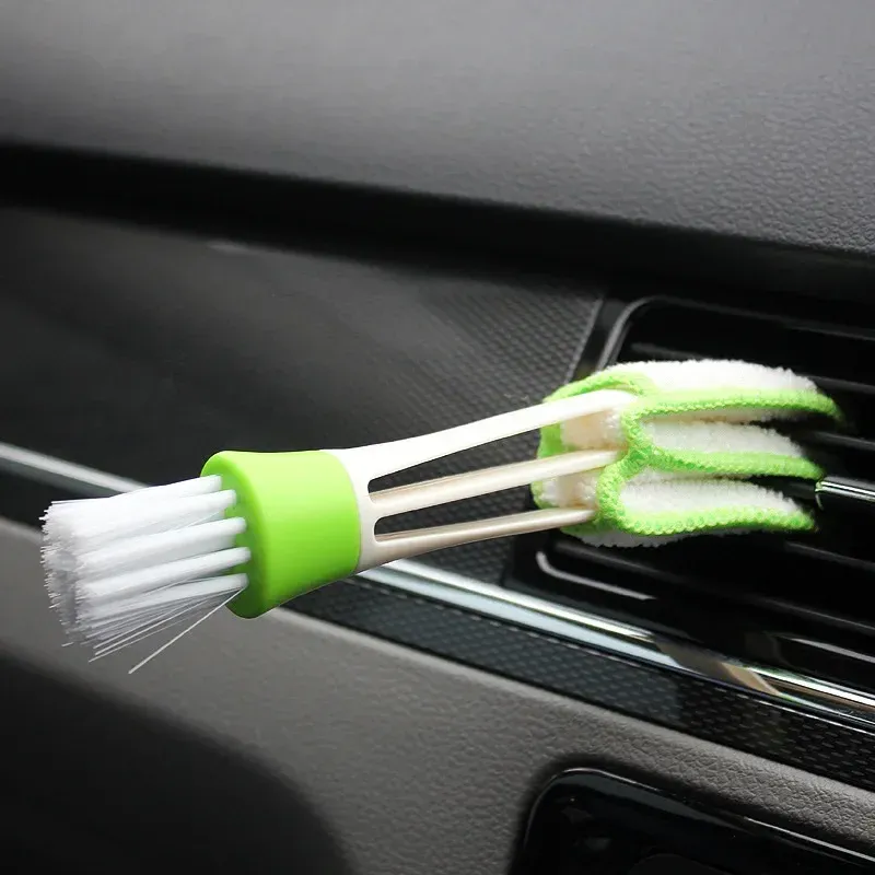 Brosse d'aération de climatisation de voiture, nettoyant de grille de ventilation en microfibre, plumeau pour stores automobiles, brosse à livres de voiture, accessoires d'intérieur 4