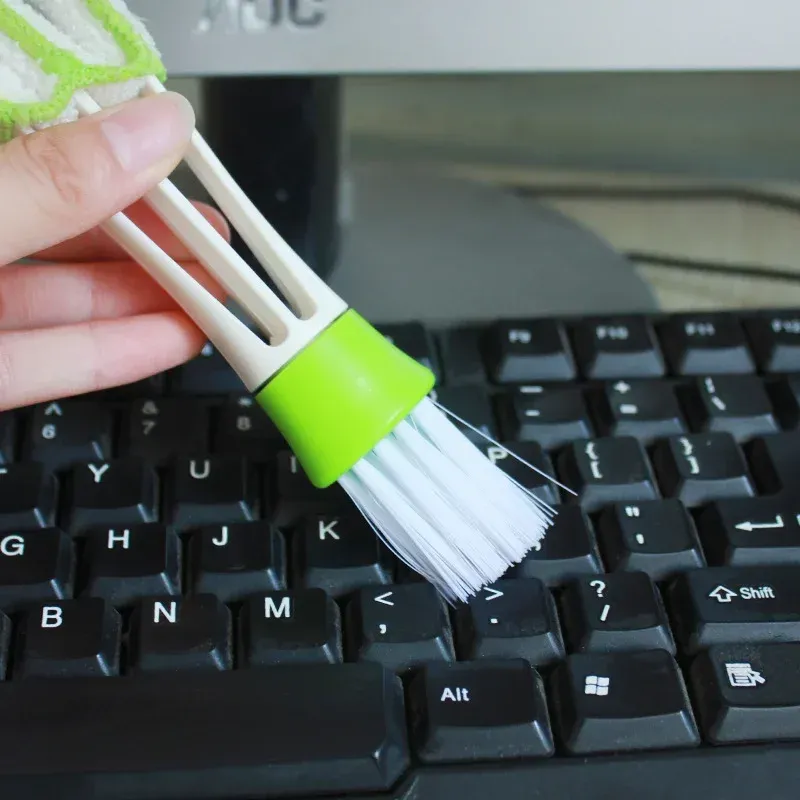 Brosse d'aération de climatisation de voiture, nettoyant de grille de ventilation en microfibre, plumeau pour stores automobiles, brosse à livres de voiture, accessoires d'intérieur 5