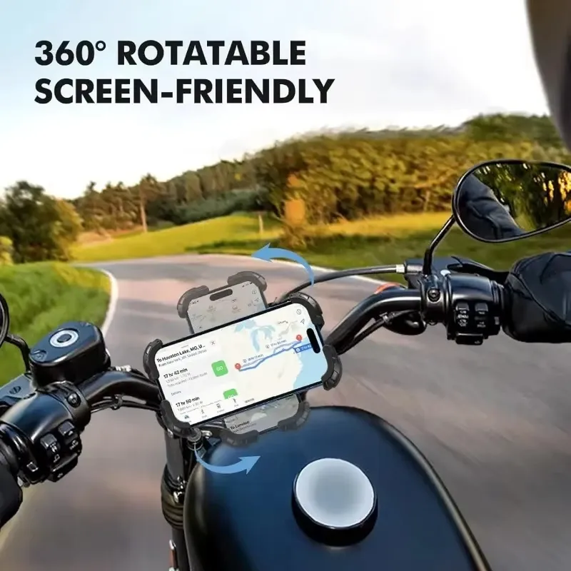 Support de téléphone universel rotatif à 360° pour moto, VTT et vélo de route, stable et réglable 2