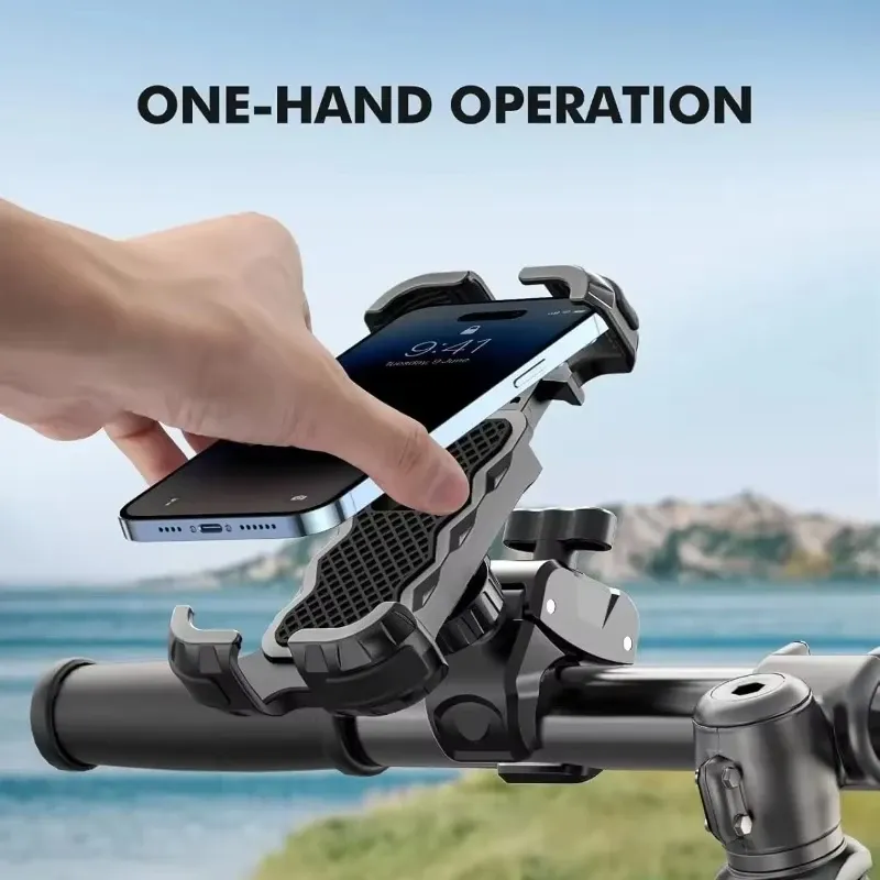 Support de téléphone universel rotatif à 360° pour moto, VTT et vélo de route, stable et réglable 4