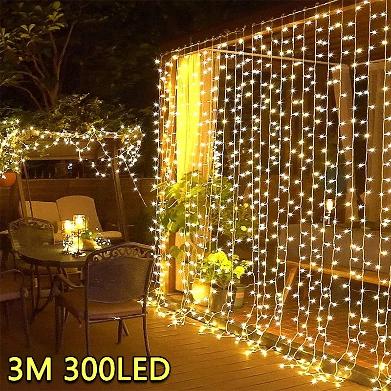 Guirlande lumineuse LED USB pour décoration de jardin, 3 m, 8 modes d'éclairage