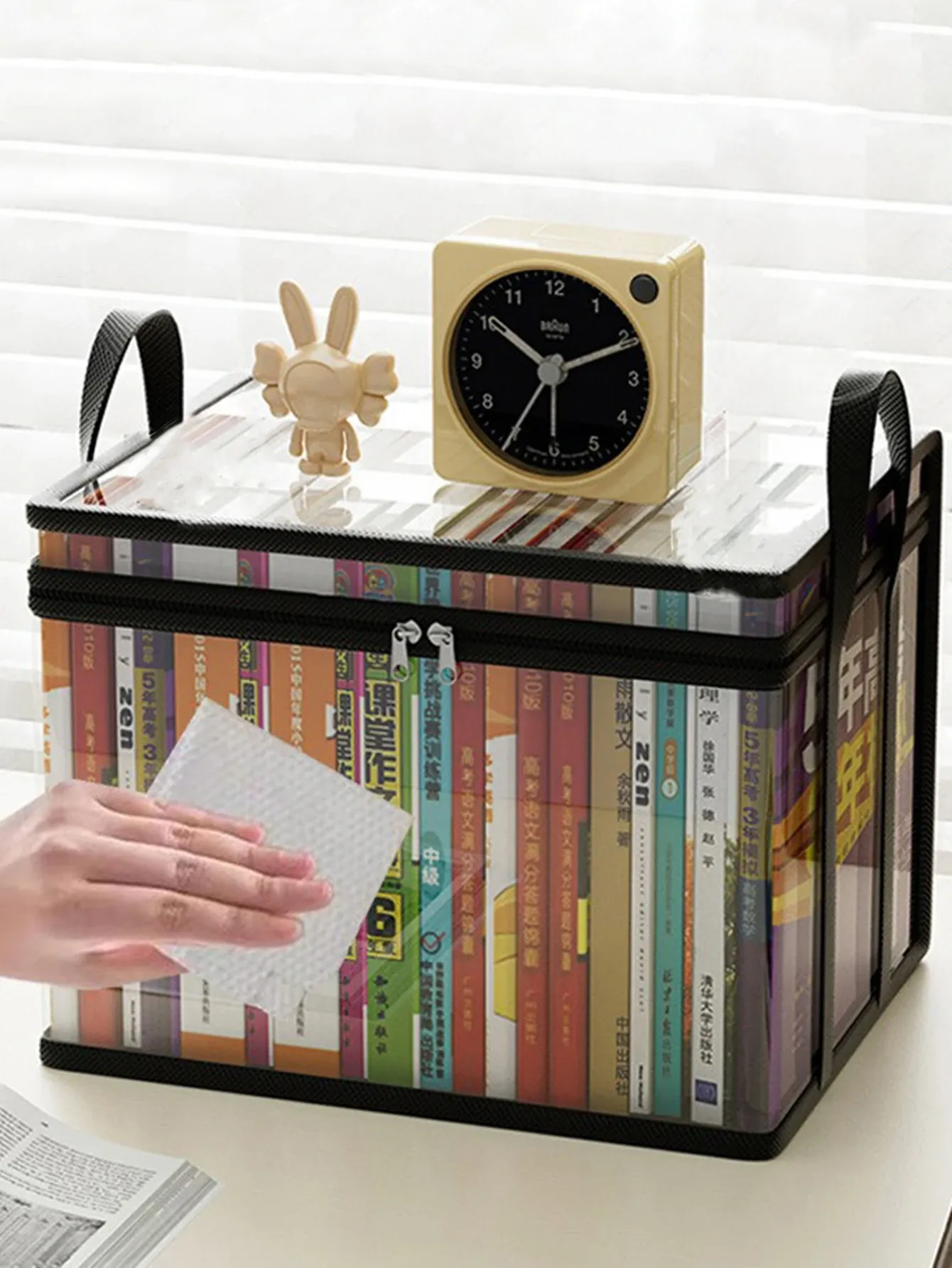 Boîte de rangement pliable pour livres, fonction pliable