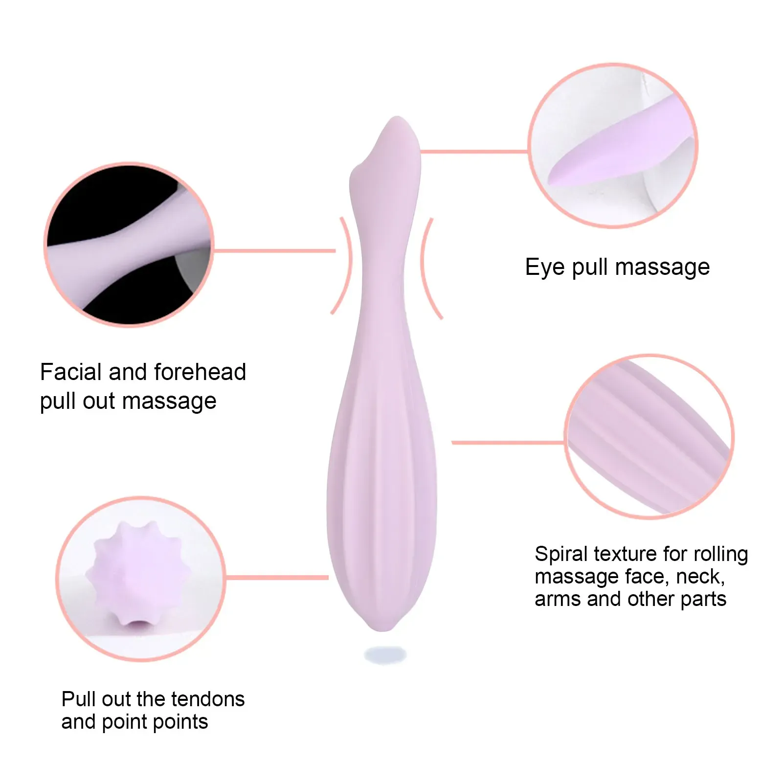 Rouleau de massage facial en silicone, masseur manuel musculaire, outil de relâchement des points profonds 3