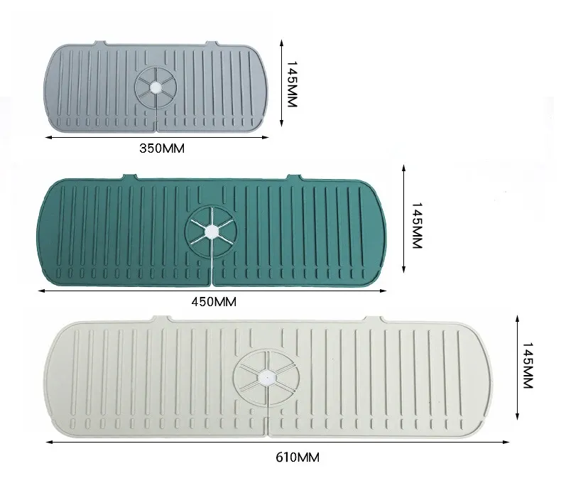 Tapis d'égouttement en silicone, mise en situation