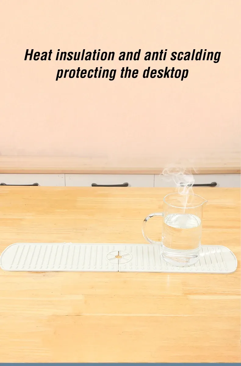 Tapis d'égouttement en silicone, mise en valeur de l'usage