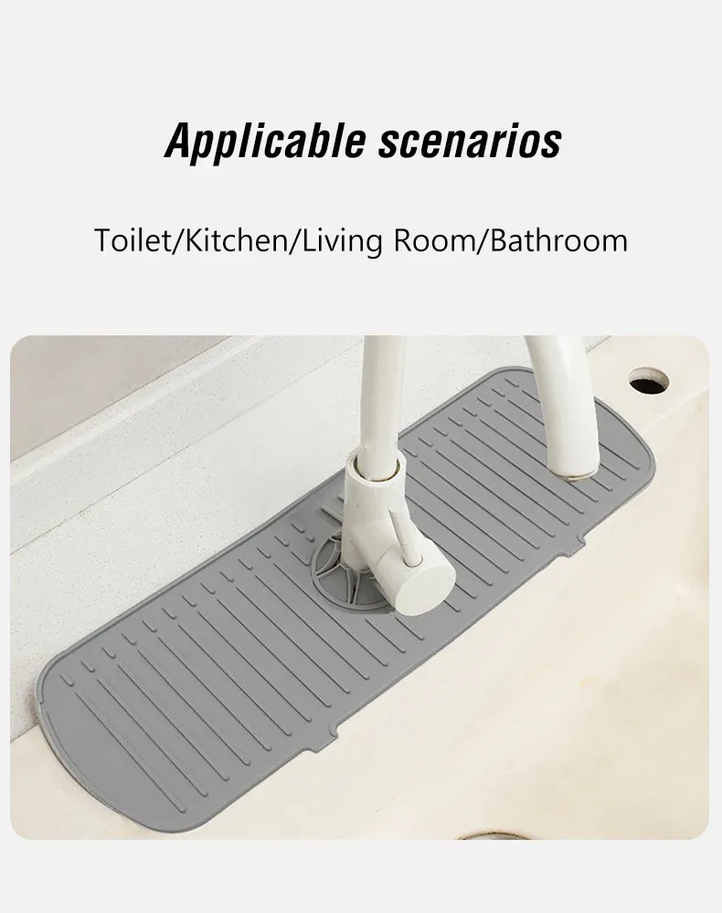 Tapis d'égouttement en silicone, ambiance salle de bain