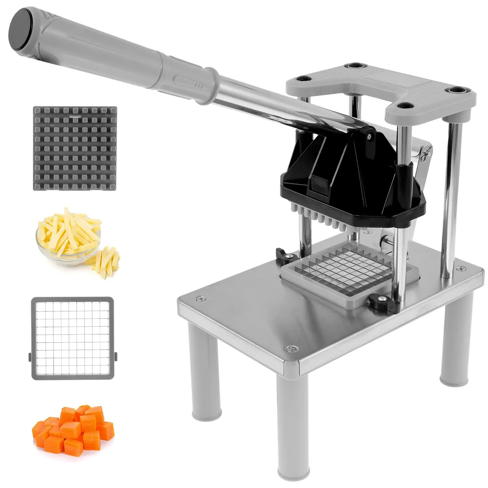 Hachoir à fruits et légumes commercial, coupe-frites avec 2 lames de rechange, coupe-légumes en acier inoxydable massif 1