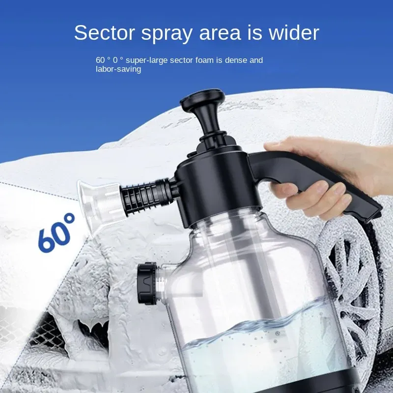Pulvérisateur à mousse manuel à pompe 2,5 L avec 3 types de buses, flacon pulvérisateur pour lavage de voiture et nettoyage des vitres 5