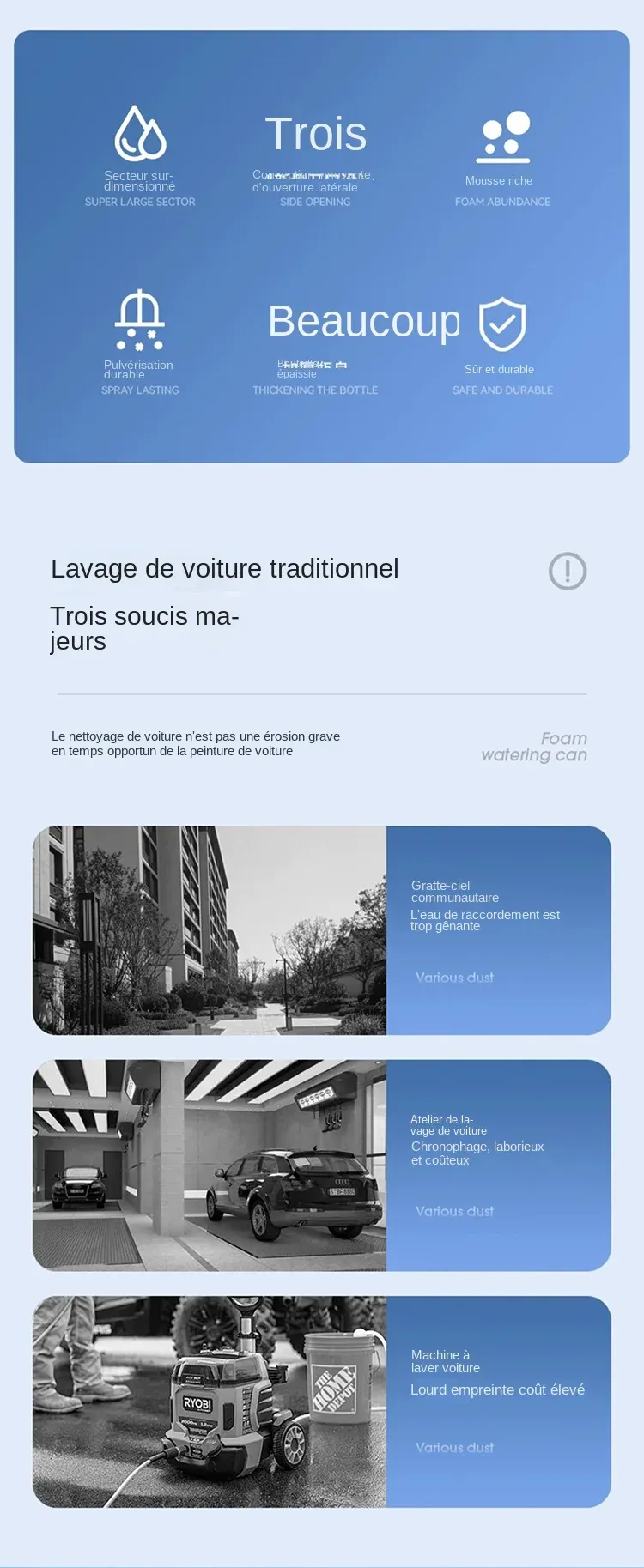 Détail du réservoir et de la pompe manuelle