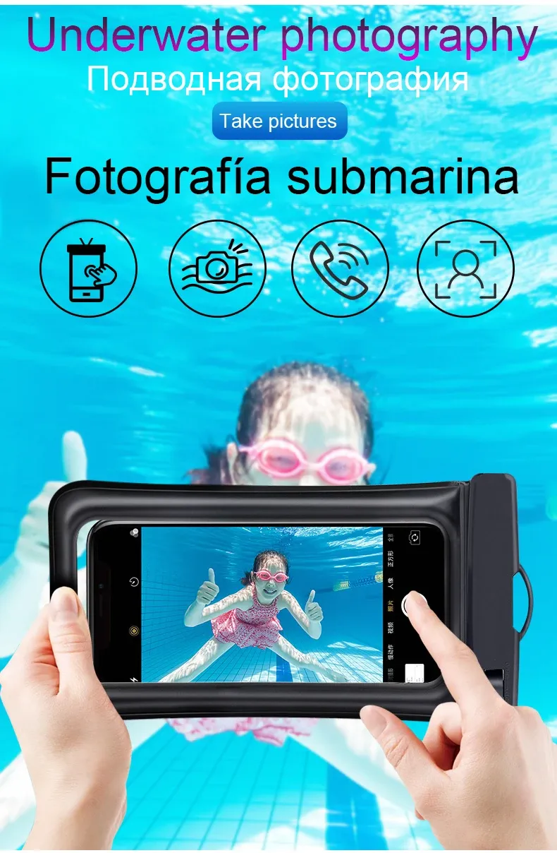Utilisation de la pochette étanche pendant la natation