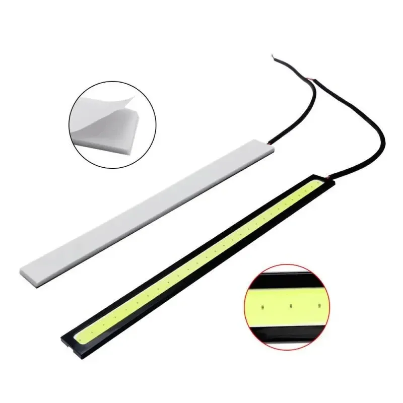 2 pièces feux de jour LED COB universels 17 cm, étanches, style automobile, feux de jour (DRL) antibrouillard, barre lumineuse 2
