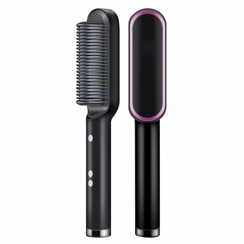 Sèche-cheveux brosse soufflante rapide avec peigne et fer à friser 2
