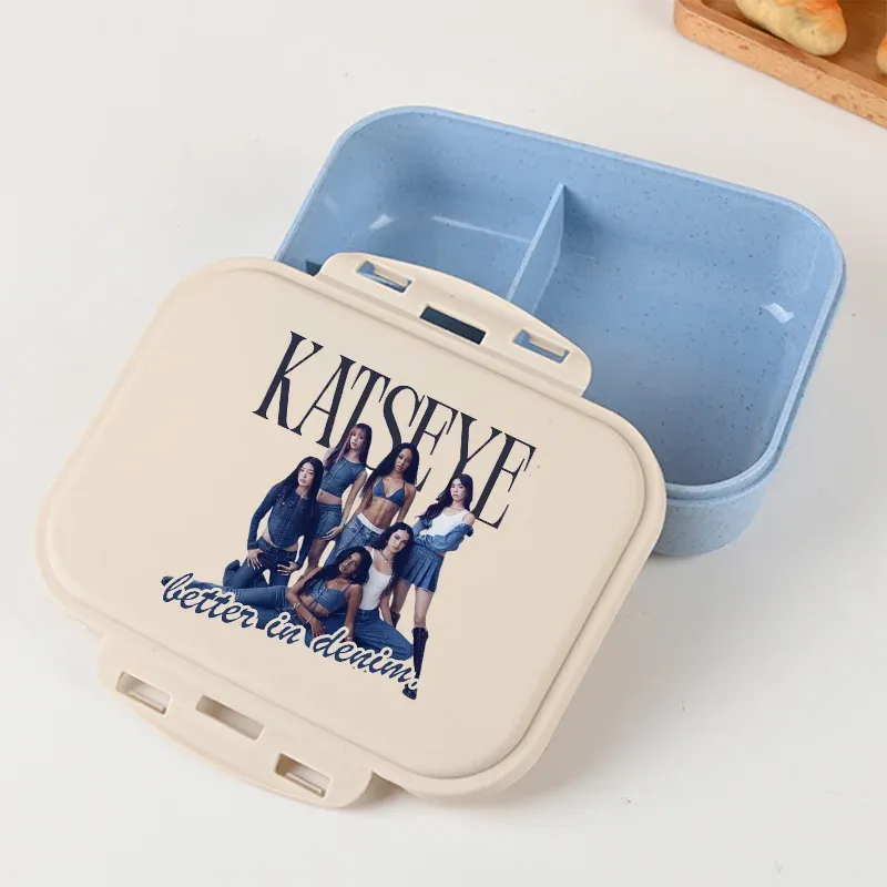 Boîte à lunch Bento Katseye, design Kpop, contenant de rangement alimentaire pour l'école et les pique-niques 2