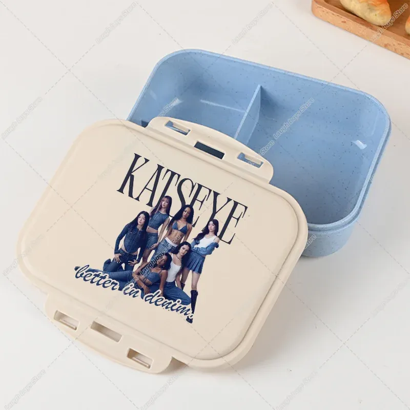Boîte à lunch Bento Katseye, design Kpop, contenant de rangement alimentaire pour l'école et les pique-niques 14