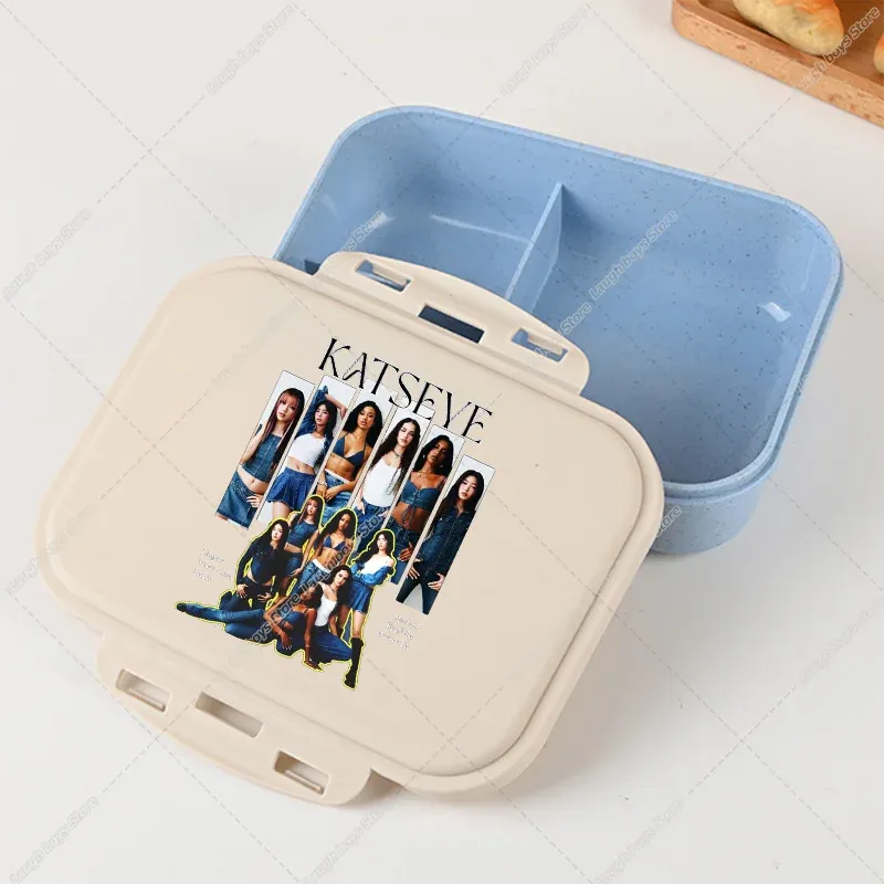 Boîte à lunch Bento Katseye, design Kpop, contenant de rangement alimentaire pour l'école et les pique-niques 15