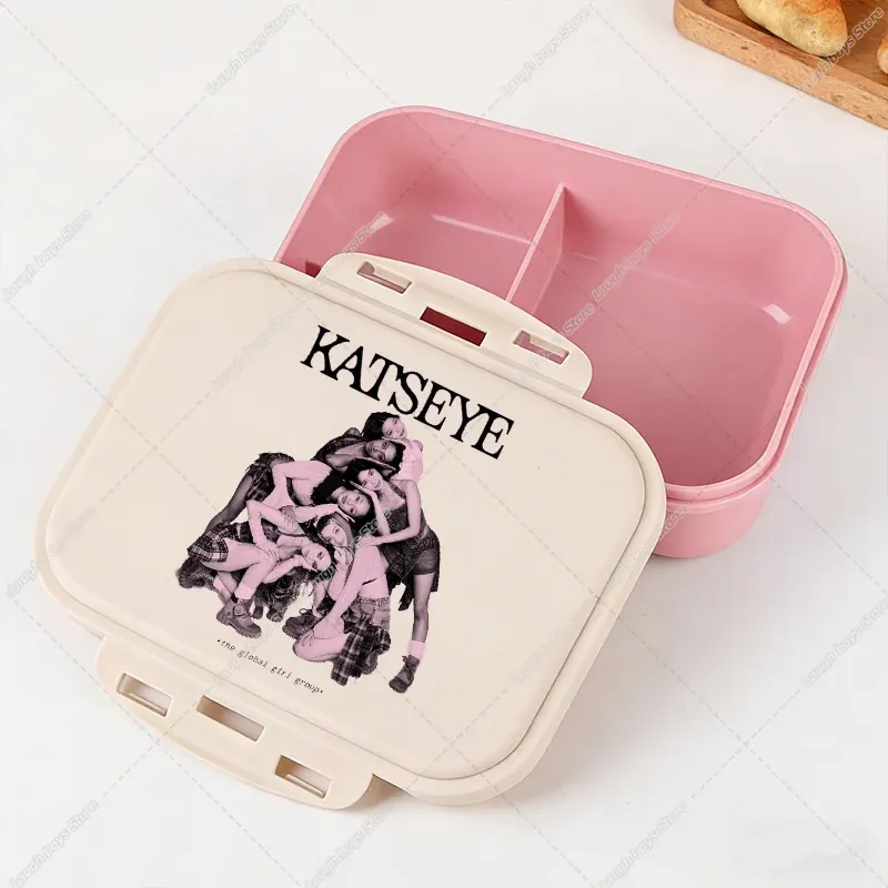 Boîte à lunch Bento Katseye, design Kpop, contenant de rangement alimentaire pour l'école et les pique-niques 24