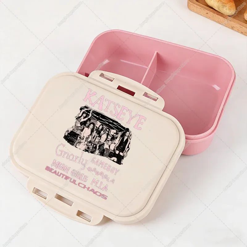 Boîte à lunch Bento Katseye, design Kpop, contenant de rangement alimentaire pour l'école et les pique-niques 25