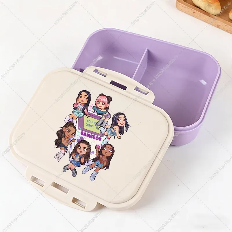 Boîte à lunch Bento Katseye, design Kpop, contenant de rangement alimentaire pour l'école et les pique-niques 21