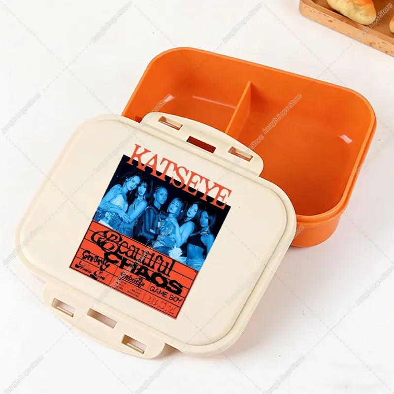 Boîte à lunch Bento Katseye, design Kpop, contenant de rangement alimentaire pour l'école et les pique-niques 10