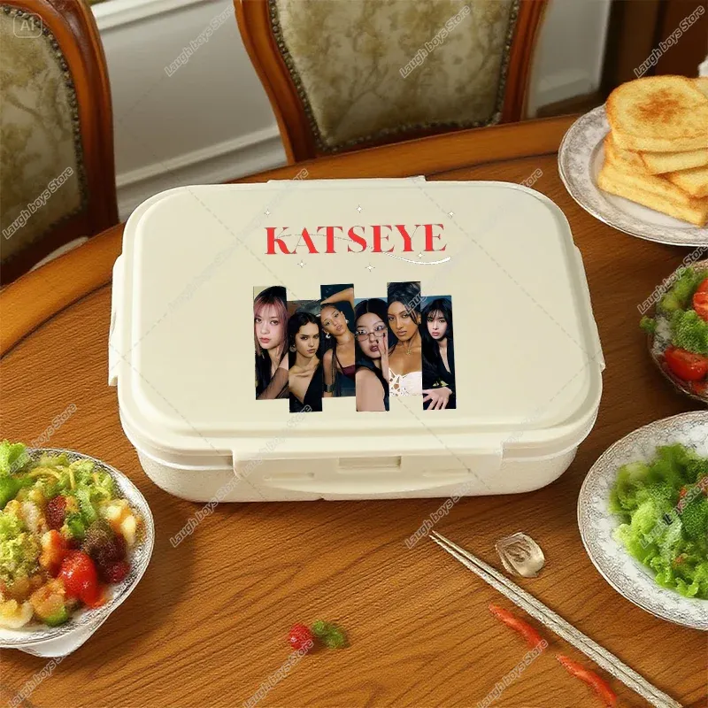 Boîte à lunch Bento Katseye, design Kpop, contenant de rangement alimentaire pour l'école et les pique-niques 11