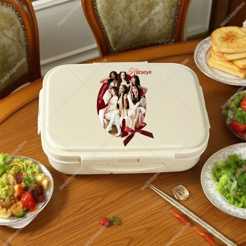 Boîte à lunch Bento Katseye, design Kpop, contenant de rangement alimentaire pour l'école et les pique-niques 12
