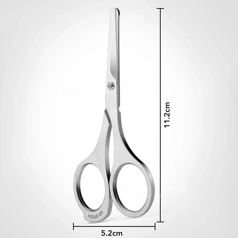 Ciseaux à pointe ronde en acier inoxydable pour poils de nez et d'oreilles, 1 pièce 6