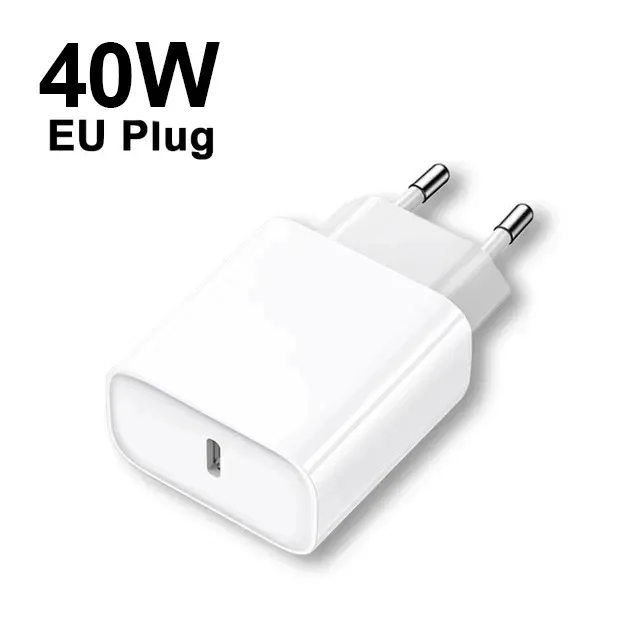 Chargeur rapide PD 40 W avec câble USB-C tressé, compatible iPhone 11 à 18 (Pro Max, Plus, Air), prise européenne et américaine 15