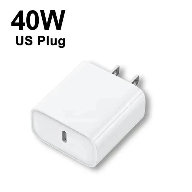 Chargeur rapide PD 40 W avec câble USB-C tressé, compatible iPhone 11 à 18 (Pro Max, Plus, Air), prise européenne et américaine 13