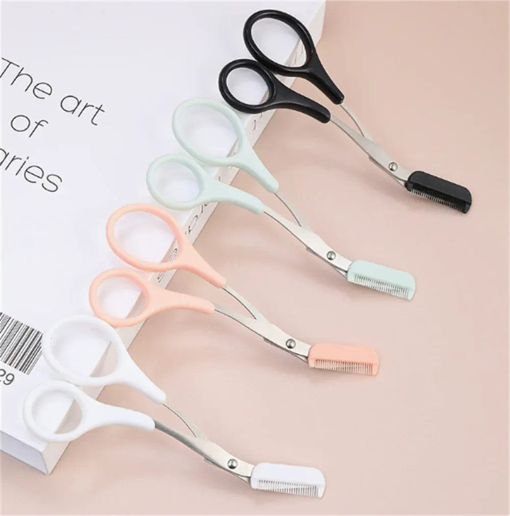 Tondeuse à sourcils en acier inoxydable avec peigne pour femme, outil de maquillage pour l'épilation et le modelage des sourcils 2
