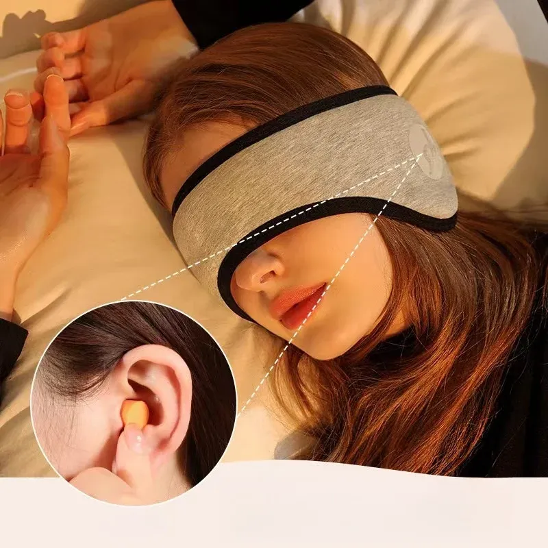 Bouchons d'oreilles anti-bruit et masque de sommeil réglable, isolation acoustique pour voyages et sieste 2