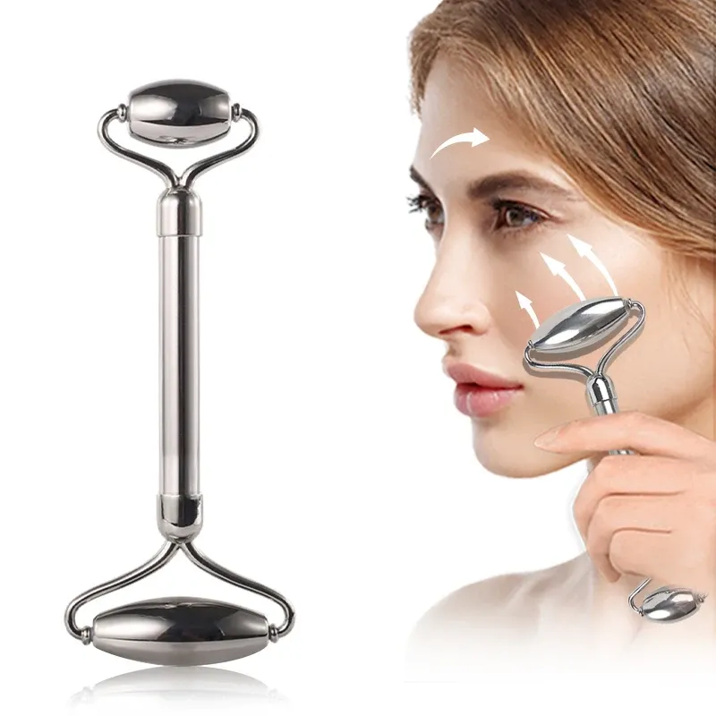 Rouleau facial en acier inoxydable 304 à double tête pour massage du visage 3