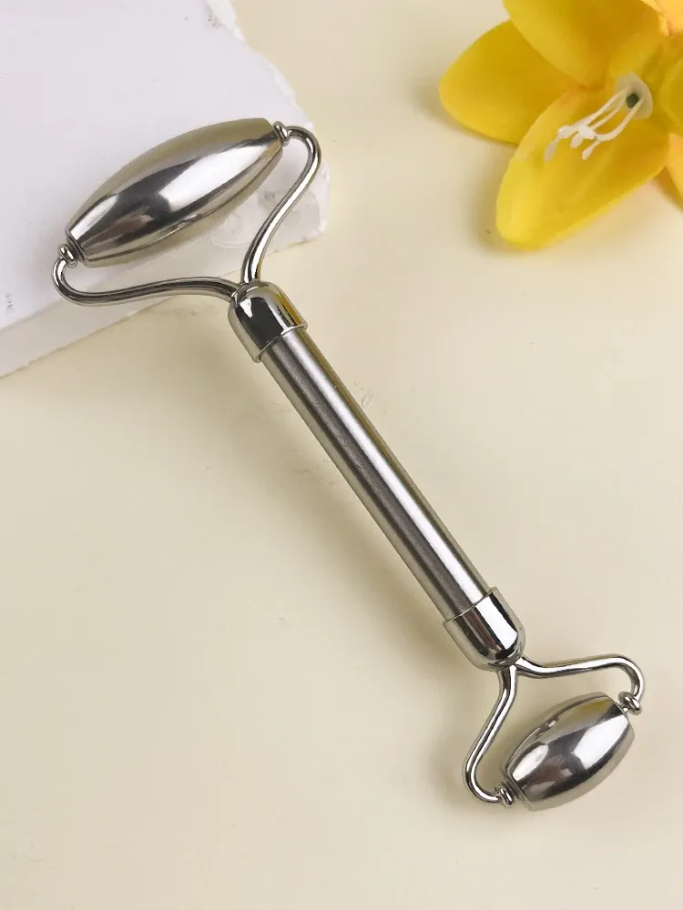 Rouleau facial en acier inoxydable à double tête